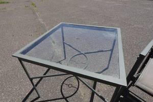 lot 85A image: 4 Patio Chairs with Glass Top Table