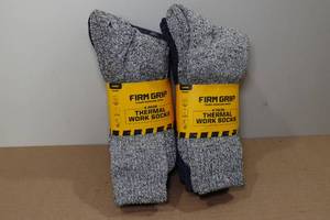lot 293 image: 2 4-Pack Firm Grip Thermal Work Socks -Large