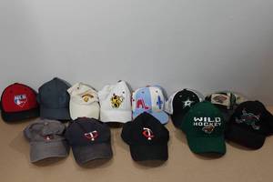 lot 313 image: Assorted Sports Teams Hats -MN Wild, Twins, Dallas, College