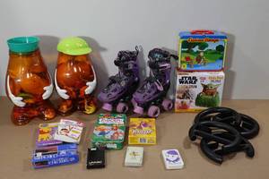 lot 321 image: Assorted Kids Toys -Mr Potato Head, Roller Skates, Chia Pet, Games