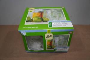 lot 119 image: 3-Pack 24oz Ball Drinking Mason Jars with Handles