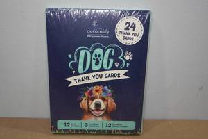lot 133 image: 24-Pack Dog Themed Thank You Cards