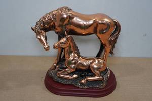 lot 151 image: New Foal Solid Copper Horse Statue