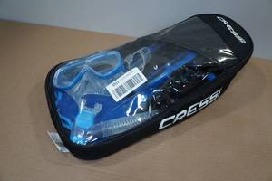 lot 180 image: Cressi Adult Palau Fin Snorkel Set -Fin Size ML, Blue