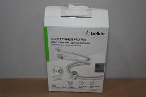 lot 230 image: Belkin Boost Charge Pro Flex USB-C Cable with Lightning Connector