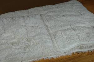 Shaggy Long Faux Fur 15lb Weighted Blanket 48x72, CreamWhite