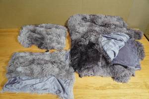 Faux Fur King Duvet Cover & 2 Pillowcases -Light Purlple