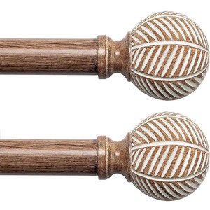 2-Pack 1 Curtain Rods 28-48 -Brown