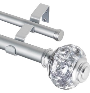 1 Double Curtain Rods 72-114 -Silver