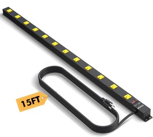 ZESEN 12-Outlet Heavy Duty Workshop Metal Power Strip