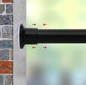 Room Divider Tension Curtain Rod 83-122 -Black
