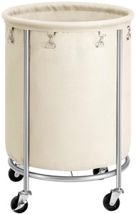 Round Laundry Basket with Wheels