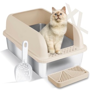 CHENOVE Stainless Steel Cat Litter Box