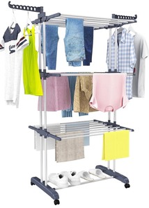 4-Tier Clothing Drying Rack -Gray