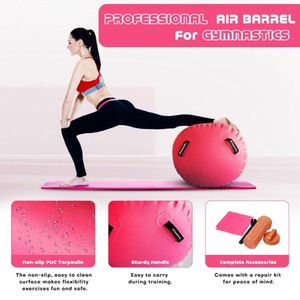 Inflatable Gymnastics Air Roller Tumbling Barrel -Pink