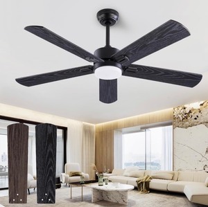 52 5-Blade Ceiling Fan with Light -Matte Black