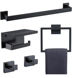 5-Piece Black Bathroom Hardware Set