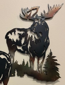 lot 19 image: Richard Knox Monarchs Metal Laser Cut Moose Wall Hanging