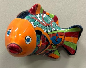 lot 30 image: Three Vibrant Mexican Pottery Fish