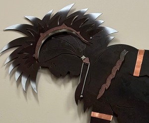 lot 5 image: Metal Laser Cut Native American Wall Hanging