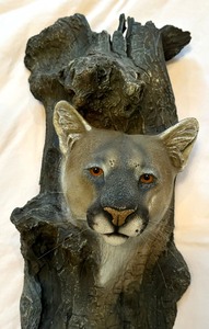 lot 55 image: Natures Window Vue Sur La Cougar Wall Hanging