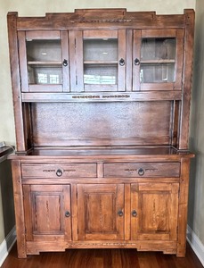 lot 47 image: New Mexico Style Wooden Buffet Hutch