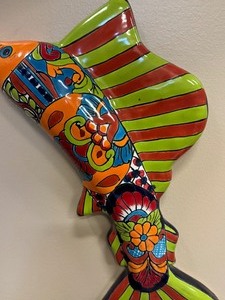 lot 91 image: Mexican Pottery Painted Swordfish Wall Hanging