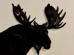 lot 95 image: Metal Laser Cut Moose Wall Hanging
