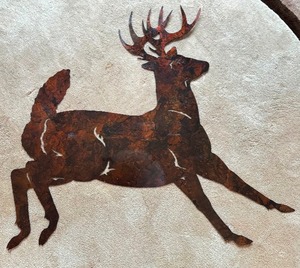 lot 89 image: Metal Laser Cut Deer Wall Hanging