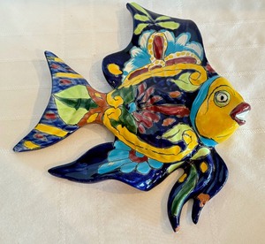 lot 72 image: Two Mexico Pottery Decorative Angel Fish Figurines