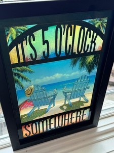 lot 69 image: Its 5 OClock Somewhere by Daniel Pollera Framed Stained Glass