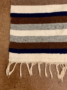 lot 138 image: Vintage Handmade Mexican Rug  Wallhanging  Vintage Mexican Serapes Rug Aztec