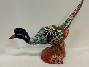 lot 98 image: Mexican Pottery Painted Road Runner Figurine