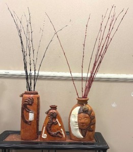 lot 105 image: Set of Three Southwestern Style Vases