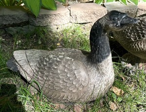 lot 141 image: Two Cement Geese Yard Sculptures