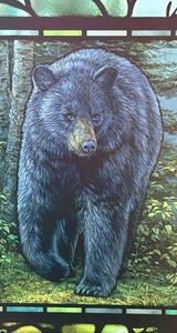 lot 183 image: Wild Wings Rocky Outcrop Black Bear Printed Glass Decor