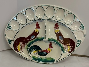 lot 213 image: Serving Bowl, Platter and Deviled Egg Dish