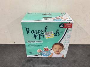 lot 211 image: Rascal  Friends Premium Diapers CoCo Melon Size 4, 150 Count