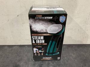 lot 223 image: Conair Turbo ExtremeSteam 1875 Watt Handheld Fabric, 2-in-1 Steam and Iron Garment Steamer