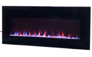 lot 96 image: Electric Fireplace - Wall Mounted Fireplace Heater with Remote Control Adjustable LED Flames