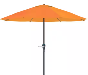 lot 115 image: Pure Garden Aluminum Outdoor Market Patio Umbrella with Hand Crank Lift