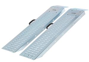 lot 116 image: LOT OF 2 Loading Ramps - Steel Ramp Set for ATVs, Motorcycles, Mowers, Carts & More