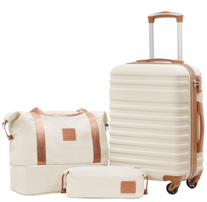 lot 138 image: 3PCS Coolife Suitcase Set Carry On Hardside Luggage