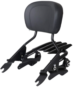 lot 139 image: Black Detachable Upright Passenger Backrest Sissy Bar with Backrest Pad