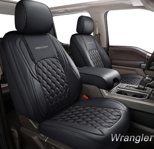 lot 140 image: 5PCS Wrangler JL Seat Covers 4 Door, Waterproof Leather Car Seat Covers Full Set 2018-2024