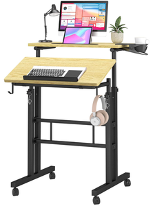 lot 148 image: Klvied Stand Up Desk on Wheels, Portable Computer Desk for Home Office