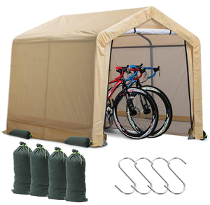 lot 152 image: Heavy Duty Outdoor Storage Shed with Roll-up Zipper Door S-Hooks and Sandbags