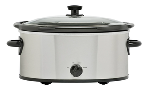 lot 153 image: Mainstays 6 Quart Oval Slow Cooker, Stainless Steel Finish