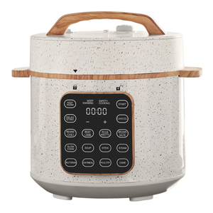 lot 154 image: The Pioneer Woman 6 Qt Pressure Cooker,Linen Speckle,Wood Grain, Blinking Display