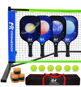 lot 162 image: Pickleball Set with Net for Driveway Portable Regulation Size Pickleball Net System with Paddle Set of 4